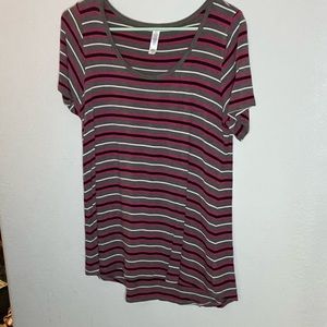 Size small pink, white, black and grey stripes
